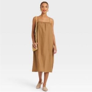 Elegant Brown Midi Dress